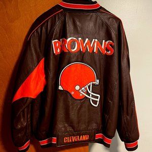 Carl Banks Genuine Leather Cleveland Browns Jacket/Coat XXL